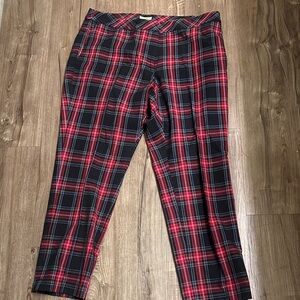 J. Jill Red and Black Plaid Pants